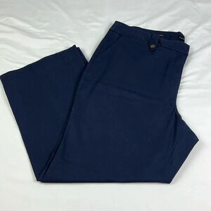 Talbots New Women’s 18WP Navy Blue Pockets Wide‎ Leg High Waist Full Length Pant